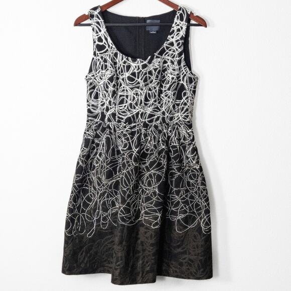 Maeve Dresses & Skirts - Maeve Dress Sleeveless Embroidered Black White Size 6 Statement Pattern